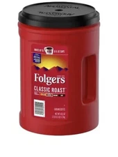 Coffee Can Empty Plastic Storage Container Folgers 43.5 OZ