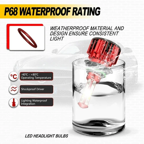 2X 4 Sides 9006/HB4 LED Headlight Bulb Kit Low Beam White Super Bright 6500K - Imagen 10 de 10