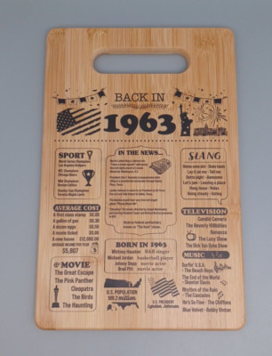 Back in 1963 Wood Cutting Board Decor Great Birthday Gift | eBay