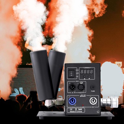 Co2 Jet Fog Machine Cannon 2Head Smoke Column Mister For DJ Stage Show Party DMX