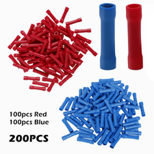 200pcs AWG 22-16 16-14 Gauge Wire Butt Connectors Vinyl Car Radio Terminals