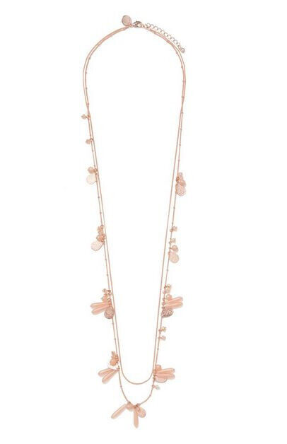 FOREVER NEW TEXTURED DISC LONG NECKLACE