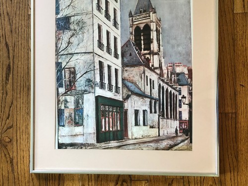Maurice Utrillo Cityscape Town Church Village Print Vintage European Litho Art - Picture 3 of 5