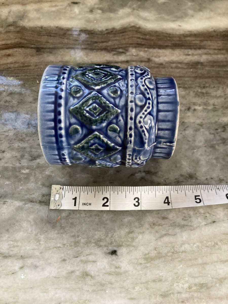 TIKI ビンテージセラミックカップ Vintage Tiki Ceramic Coffee Cup Mug Made In Japan Blue