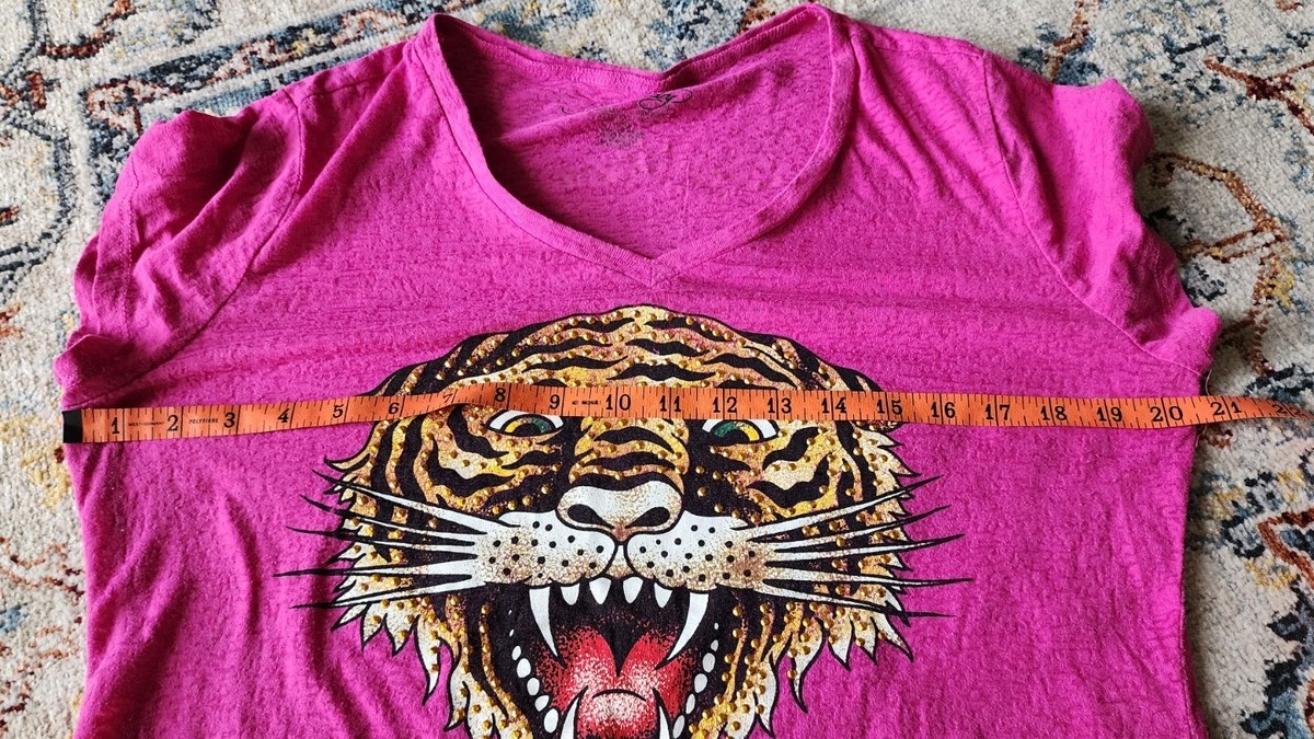 Ed Hardy Forever Tシャツ Sサイズ ピンク Ed Hardy Womens T Shirt Tiger Pink XXL Junior Cap Sleeve