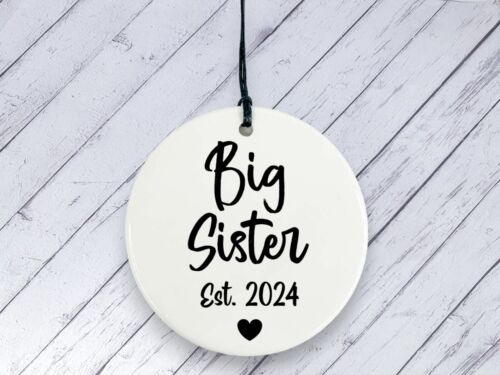 Big Sister 2024 Décoration Céramique Idéal Annonce Grossesse Cadeau Surprise - Photo 1/8
