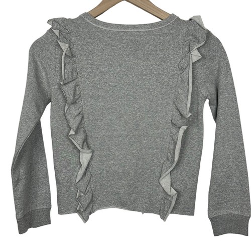 Joe’s Jeans Sweatshirt Girls Size 6x Gray Ruffle Long Sleeve Whimsical Playful - Picture 2 of 5