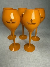 Veuve Clicquot Champagne Orange Acrylic Tulip Flutes Set Of 5