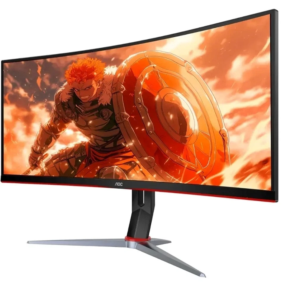 AOC CU34G2XP 34" UW-QHD Curved LED Monitor, Black - Image 4 of 4
