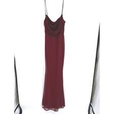 Windsor Maxi Dress Women S Burgundy Cowl Neck Glitter Mesh Formal Evening Gown