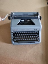 Vintage  Royal Quiet De Luxe Portable Gray Typewriter RARE 1950s MCM No.case thumbnail