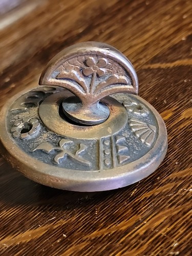 Antique Bronze Eastlake Victorian Twist Turn Doorbell Door Bell Ringer Door - Picture 3 of 7