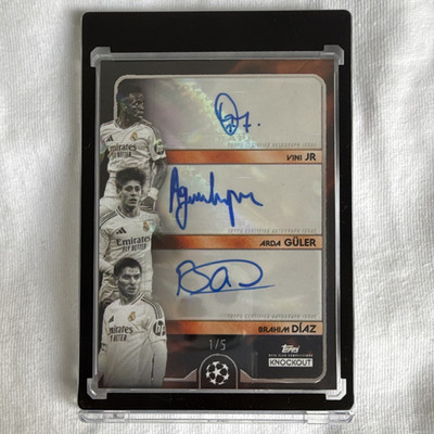 Topps UCC Knockout 2024/25 Triple Threat Auto Vini Jr Güler Díaz 1/5