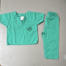 Kids Unisex "Doctor in Training" Green Scrub Top  Pants Set Short Sleeve 18m