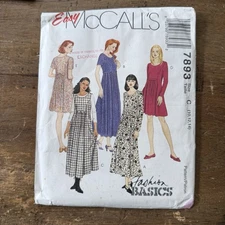 Vintage 95’ McCall’s Sewing Pattern 7893 Dress Women’s Size 10, 12, 14 Uncut T68
