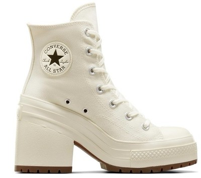 Converse Chuck Taylor All Star De Luxe Platform Boots Ivory Canvas Women s 7.5