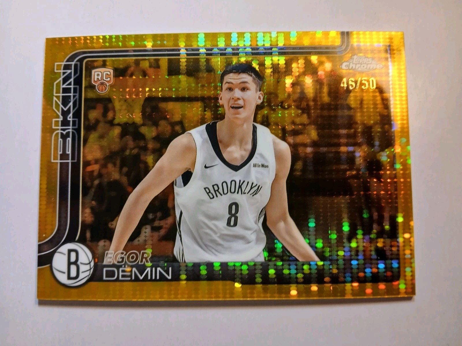 2025 Topps Chrome  GOLD PULSAR #/50 Egor Demin SSP #258 NETS🔥