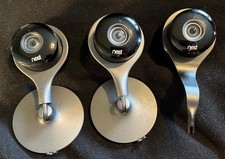 3 x Nest (Google) Indoor Security Cameras (A0005) with charging cables