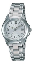 Casio LTP-1215A-7ACR Analog Watch White Dial Stainless Steel Bracelet Womens NEW