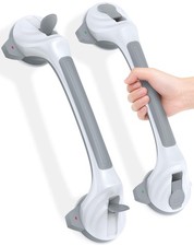 Grab Bars for Bathtubs and Showers with Indicator 2 Pack, 17 Inch Suction Gra...