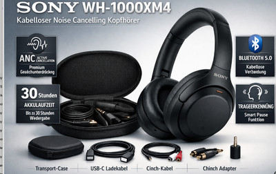   Sony WH-1000XM4 | Kabelloser Bluetooth Noise Cancelling Kopfhörer Headphone