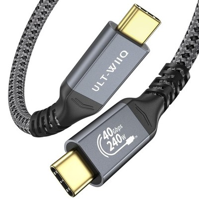 ULT-WIIQ Thunderbolt 3ft PD 240W USB-C 4.0 Cable Charger Data 40Gbps 8K Video 