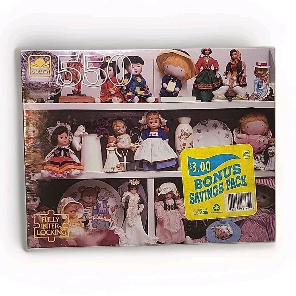 Juego de 2 Puzzles/Dorados 550 Piezas Barbie Nostalgi Y Muñecas Alrededor Del Mundo Foto 2 de 4