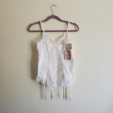 NWT Vintage Deadstock Mystique Creations Nylon Bustuer Lingerie Garter Top Large