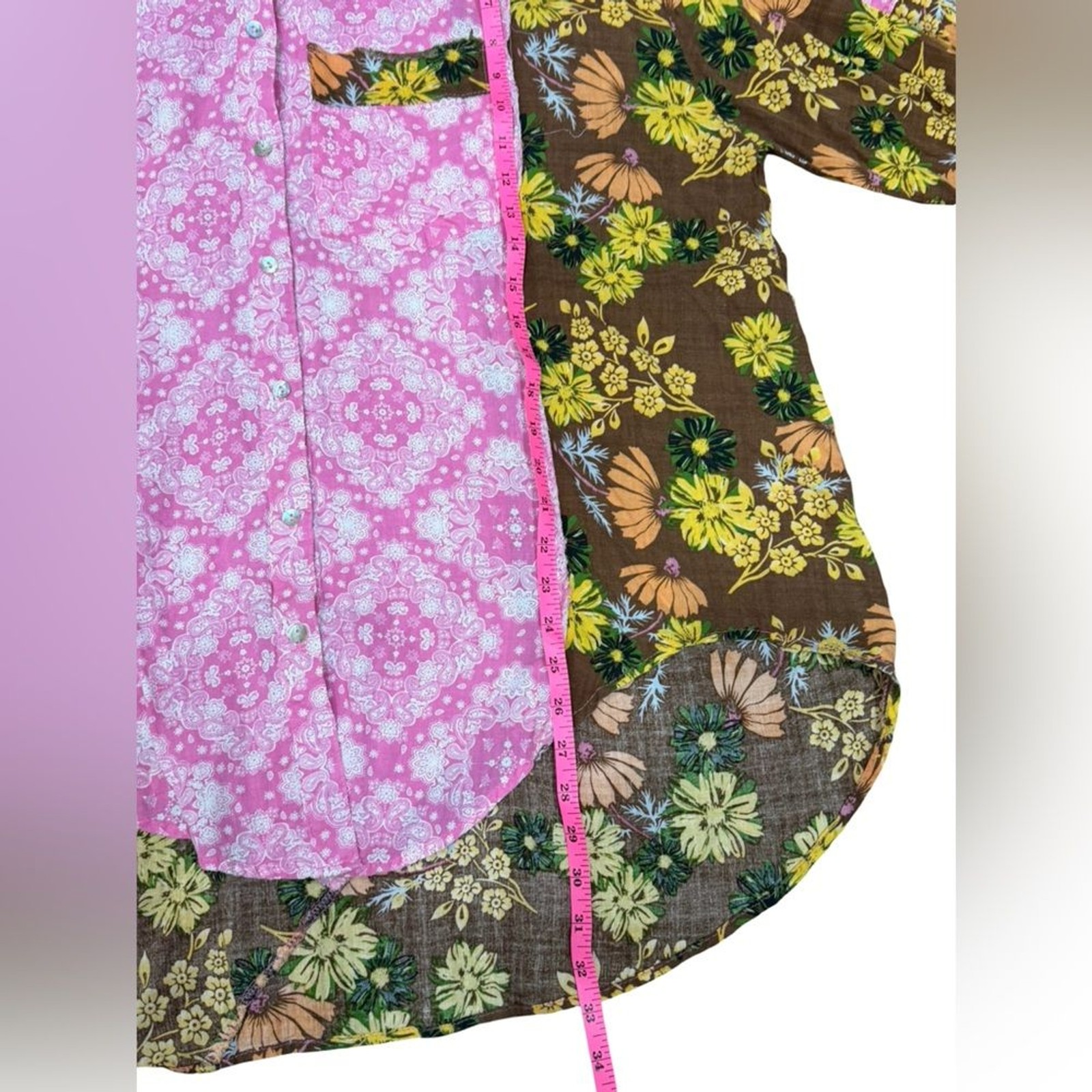 POL Patchwork Floral Button-Down Shirt – Women’s … - image 12