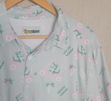 Tipsy Elves Men's Polo Shirt XL Alligator Golf Tropical Short Sleeve