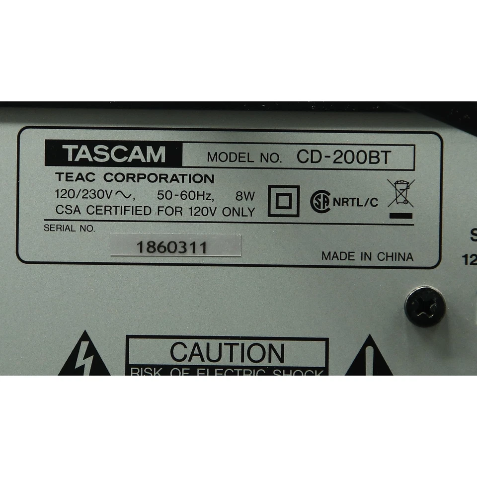 Tascam CD-200BT CD Player with Bluetooth Rackmount MP3 USB - Image 3 of 4