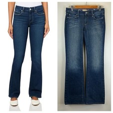 Paige Hollywood Hills Classic Rise Bootcut Dark Wash Jeans Size 27 Dark Blue EUC