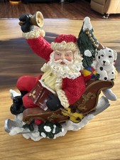 Santa Clause In Sleigh Resin Figurine 7  High, 6  W Christmas Presents