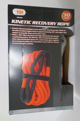 3/4'' x 30' Orange Kinetic Recovery Tow Rope - Reenforced End Loops - New