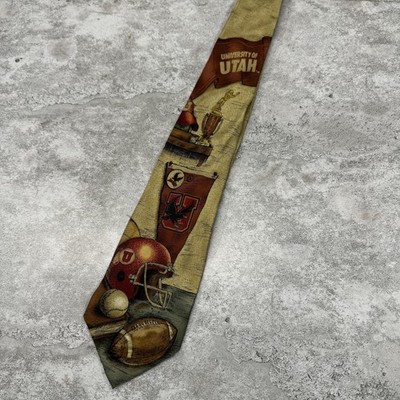 Eagle Neckwear Silk Tie Mens University of Utah Beige Football Necktie 3.75''