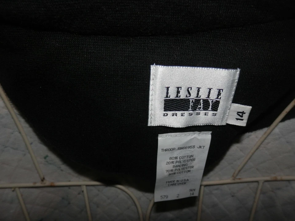 Nuevo Abrigo Chaqueta Bombardero Vintage Leslie Fay Vestidos Talla 14 Grande Foto 2 de 3