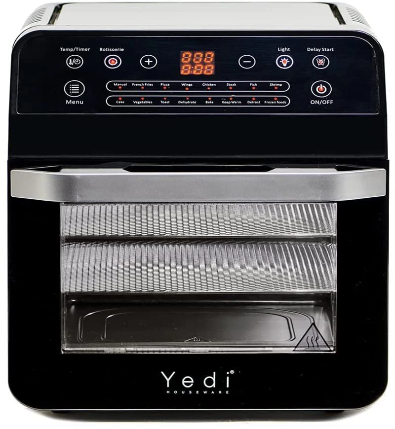 Yedi Total Package Air Fryer Oven XL Accessory Kit Recipes BPA Free Black