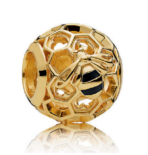925 Sterling Silver Golden Honey Bee 