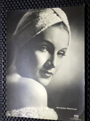 Autograph card pre 1945 actress Annelies Reinhold (ITALY) GF 18 x 13 cm