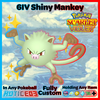 MANKEY   SHINY 6IV EGG   Pokemon SCARLET and VIOLET - Hatches at lv1 w/ Max IVs