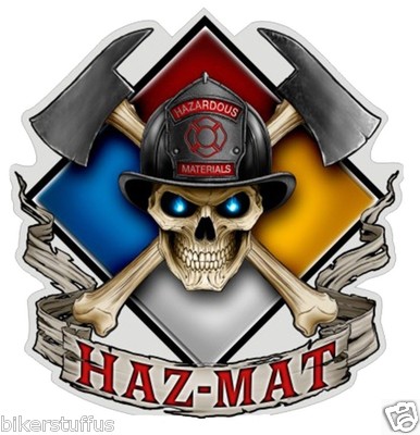 HAZ - MAT FIREFIGHTER BUMPER STICKER / LAPTOP STICKER / TOOLBOX STICKER 