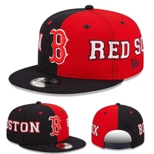 New Era Boston Red Sox 950 Snapback Hat MLB Official Team split Navy Red Cap