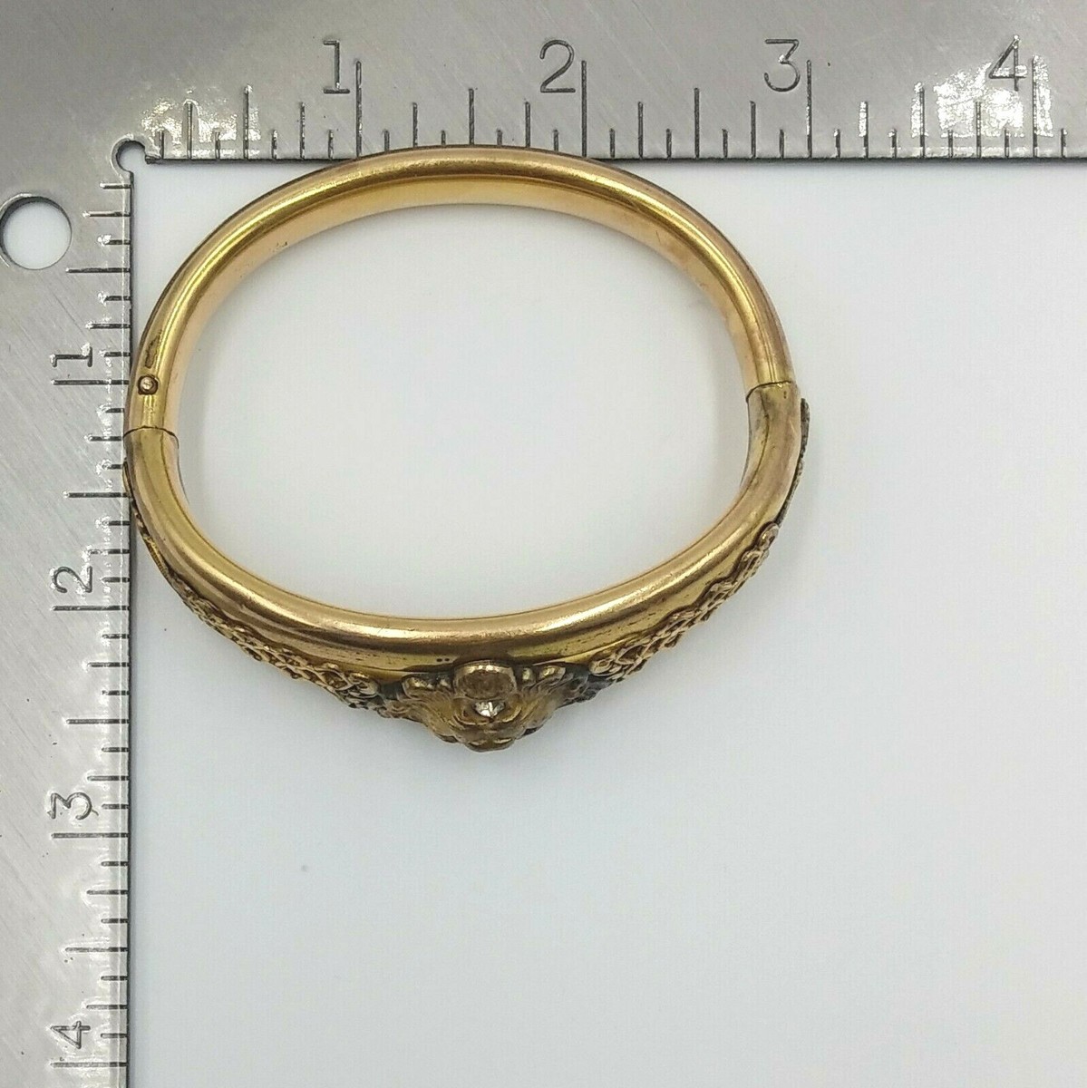 Victorian Edwardian FMCO Lion Head Rhinestone Gold Filled