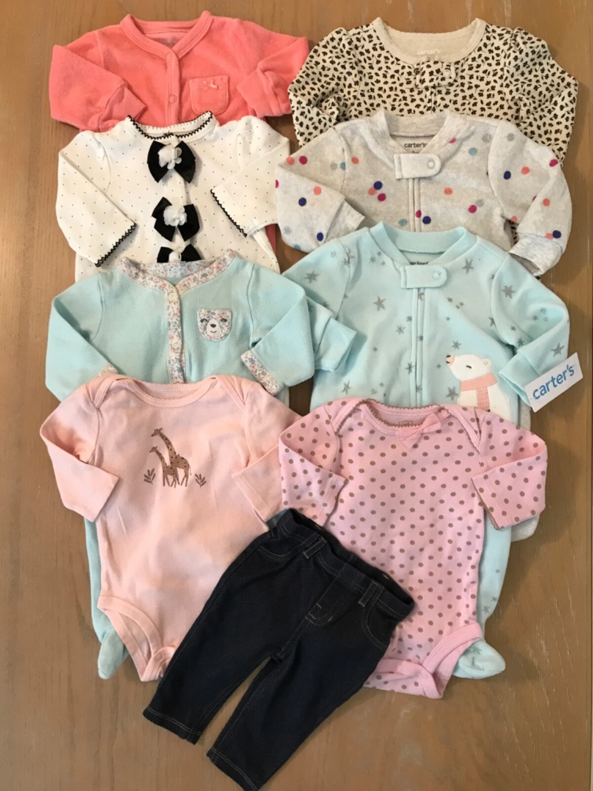 Carter's & Others Infant Girls Clothing Lot of 9 (3 New) Size 0-3, 3 Months