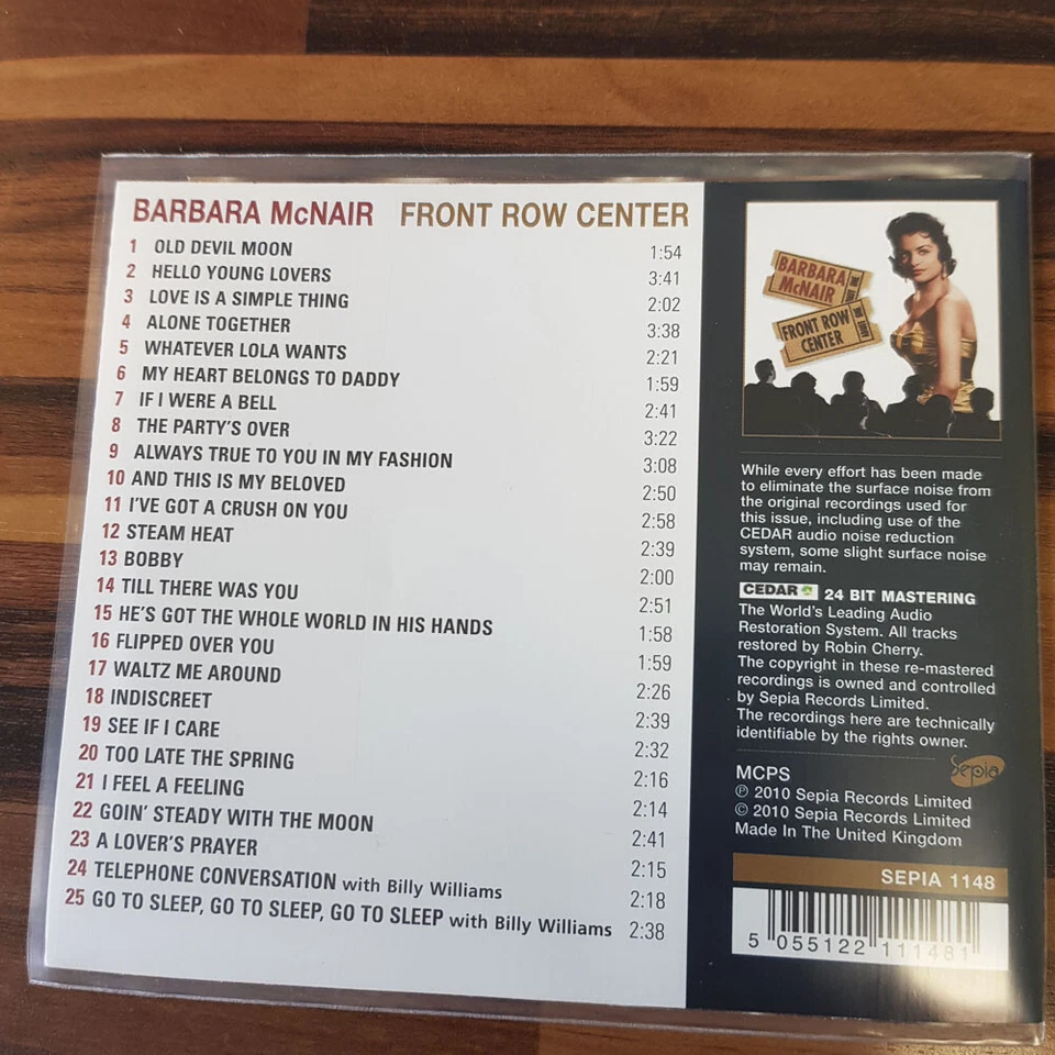 BARARA MCNAIR: Front Row Center    > EX/EX(CD) - Bild 3 von 3