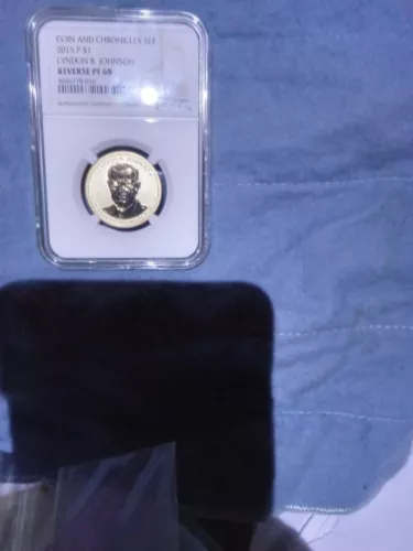 2015-P Reverse PF68 Lyndon B. Johnson $1 Coin and Chronicles NGC