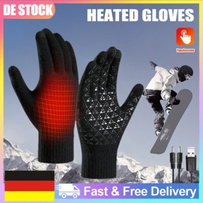 MARKENLOS USB Akku Winter Warm Beheizte Handschuhe Motorrad Elektrische Heizhandschuhe DHL