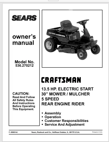 30 craftsman riding mower 13.5 hp hot sale