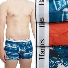 Hanes BLUE Men's Originals Ultimate 3-Pk. Modern-Fit Stretch Trunks, US Large