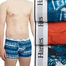 Hanes BLUE Men's Originals Ultimate 3-Pk. Modern-Fit Stretch Trunks, US Large